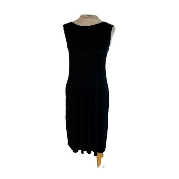 Coldwater Creek Stretch Knit Midi Dress Black S Small - Picture 1 of 6